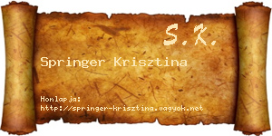 Springer Krisztina névjegykártya